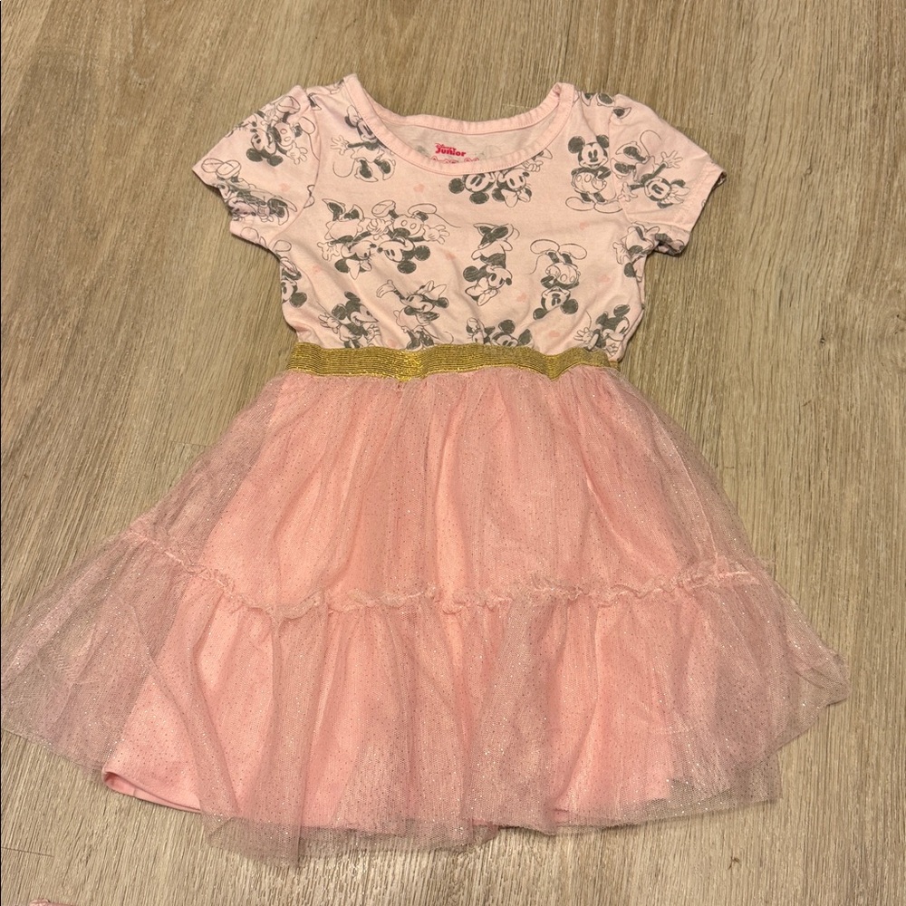 Pink Tulle Dress with Cartoon Print